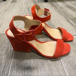 Schutz Baronina Wedge Block Ankle Strap Sandals